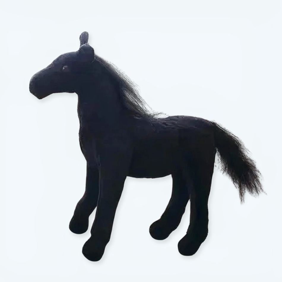 Peluche cheval noir doux adorable animal câlin enfant 40cm La compagnie de la peluche