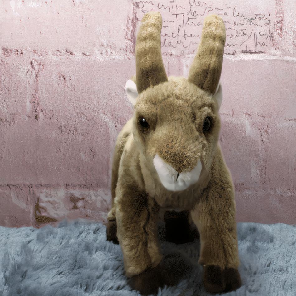 Peluche chèvre de montagne douce câline hiver alpin La compagnie de la peluche