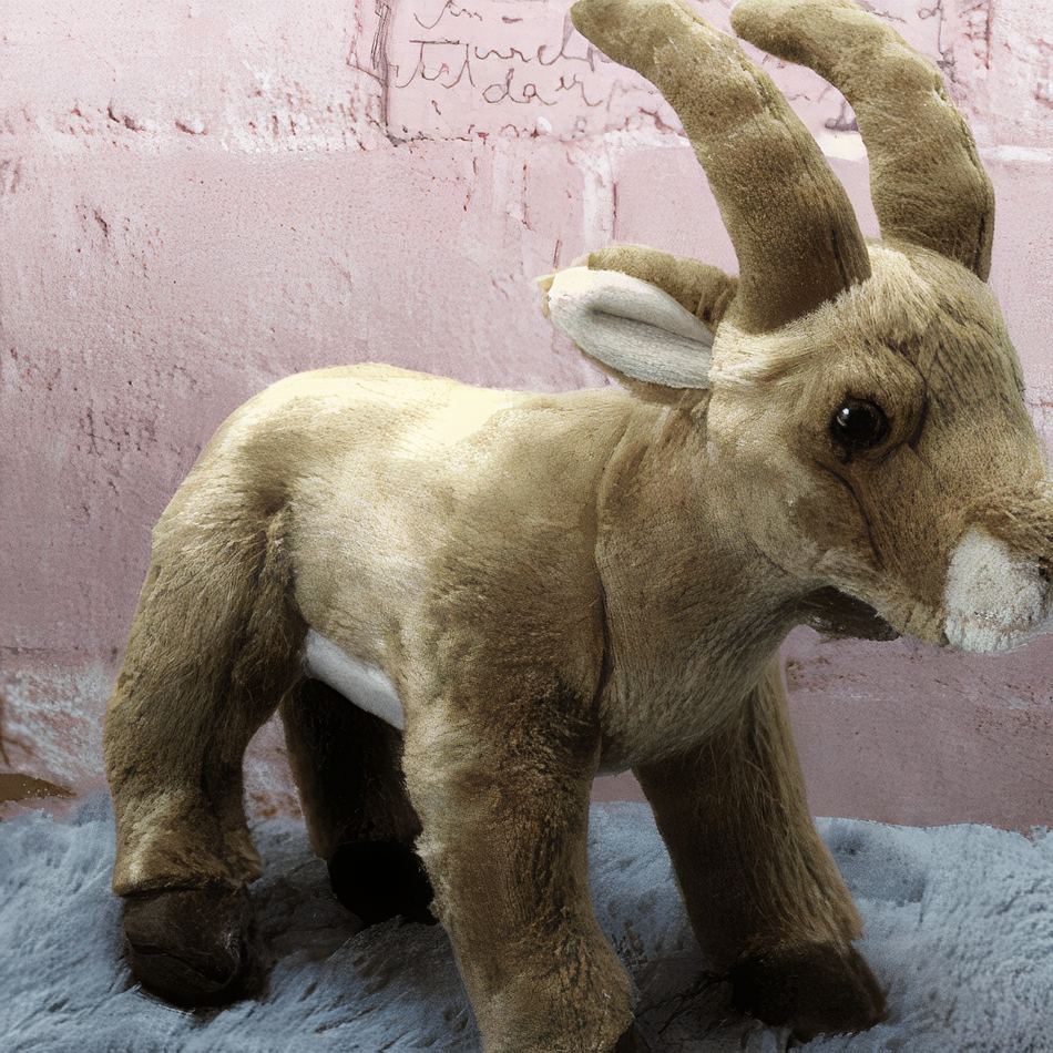 Peluche chèvre de montagne douce câline hiver alpin La compagnie de la peluche