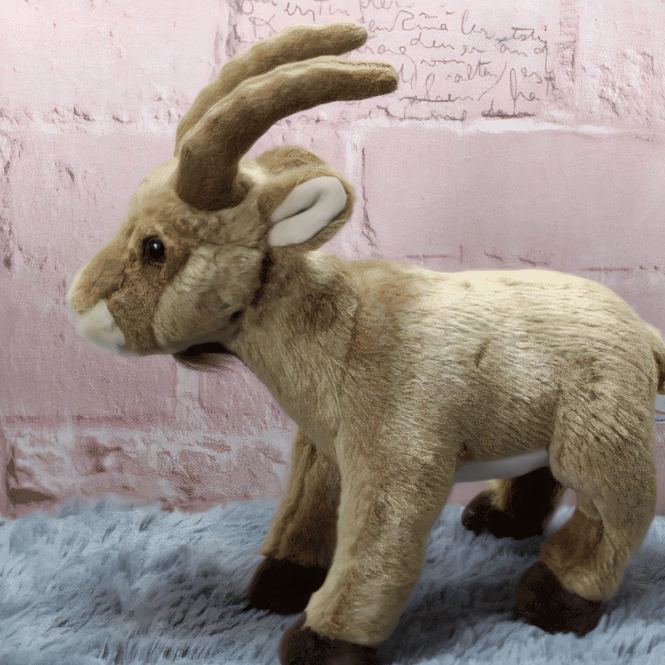 Peluche chèvre de montagne douce câline hiver alpin La compagnie de la peluche