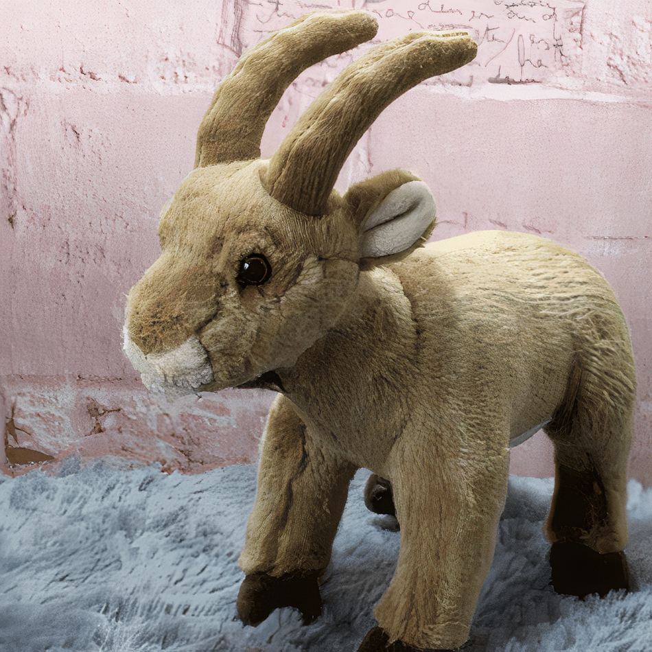 Peluche chèvre de montagne douce câline hiver alpin La compagnie de la peluche