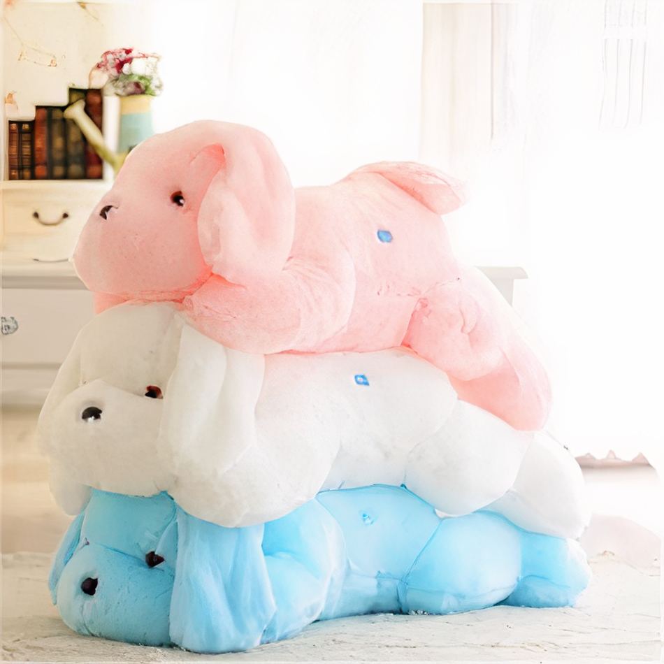 Peluche chien blanche lumineuse douce nuit apaisante La compagnie de la peluche