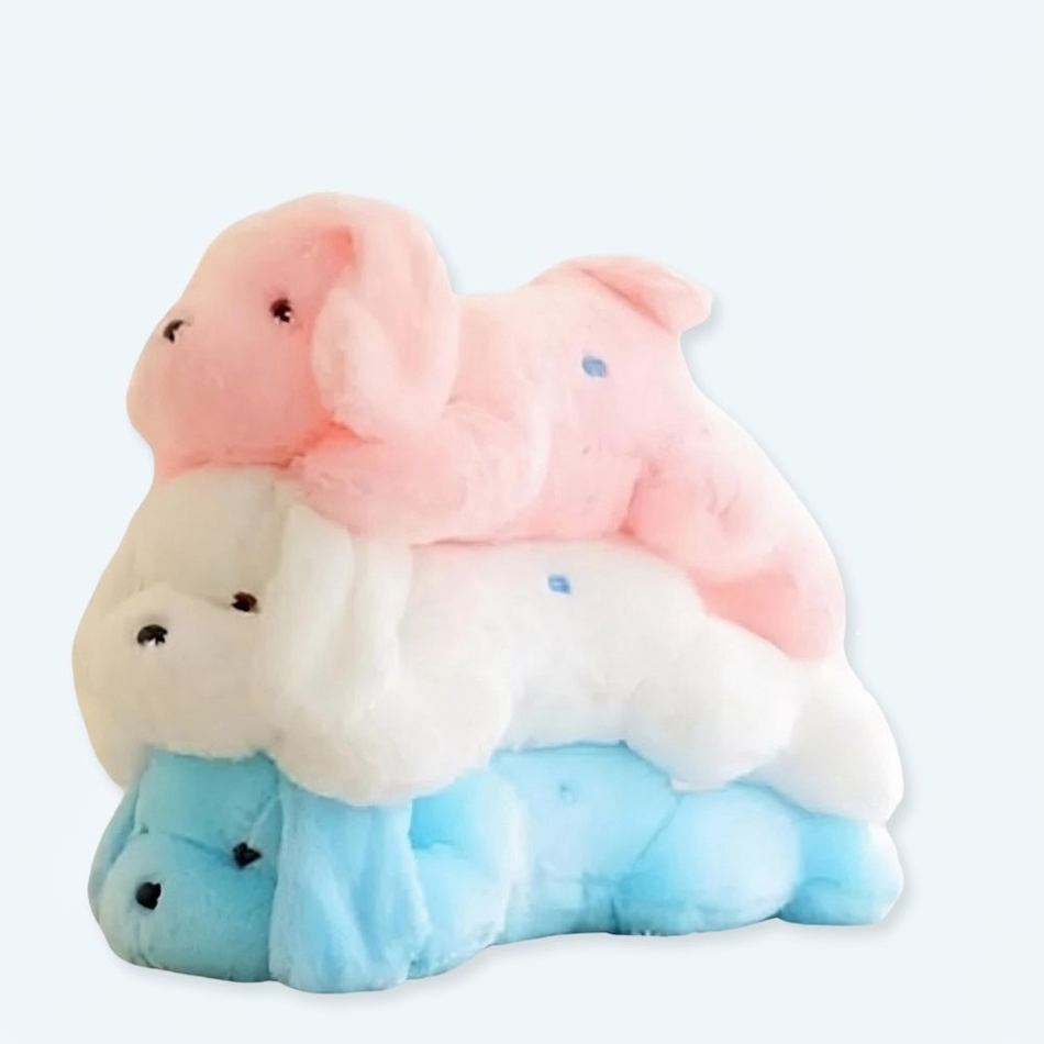 Peluche chien blanche lumineuse douce nuit apaisante La compagnie de la peluche