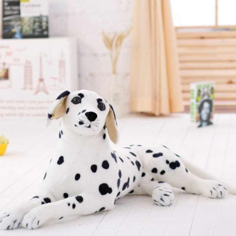 Peluche chien dalmatien doux compagnon enfant câlin allongé