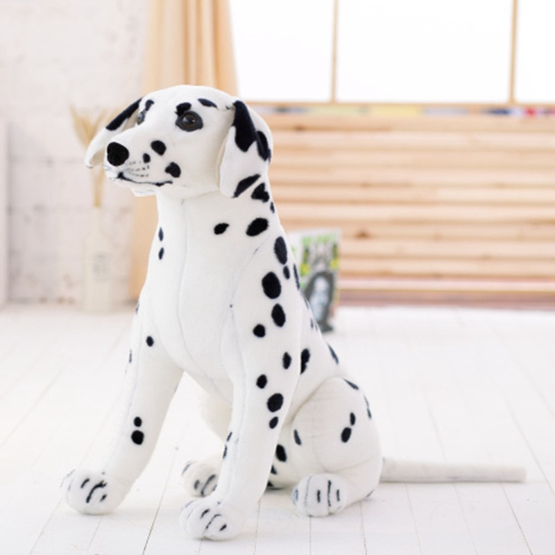 Peluche chien dalmatien doux compagnon enfant câlin assis