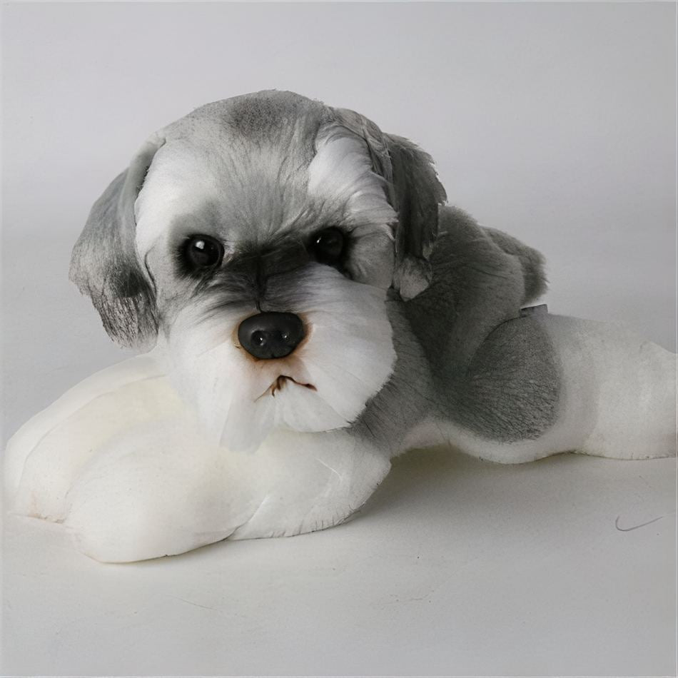 Peluche chien doux compagnon enfant chambre cosy gris La compagnie de la peluche