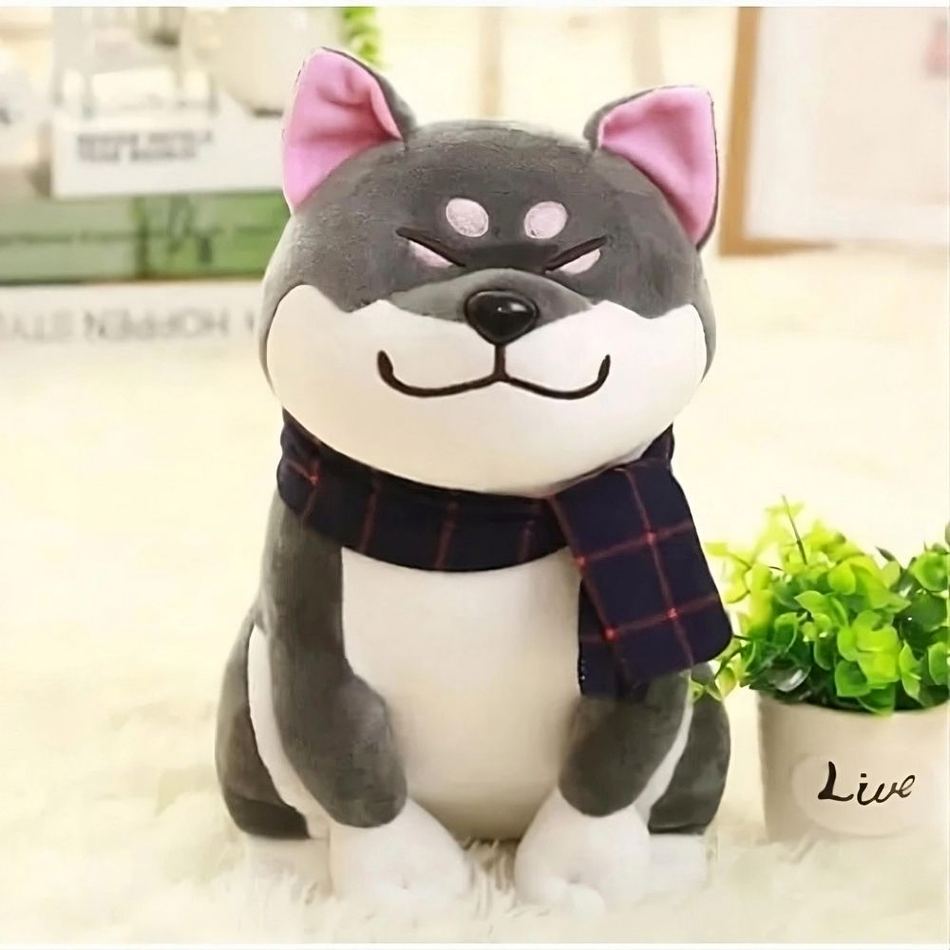 Peluche chien gris doux compagnon enfant chambre cosy La compagnie de la peluche