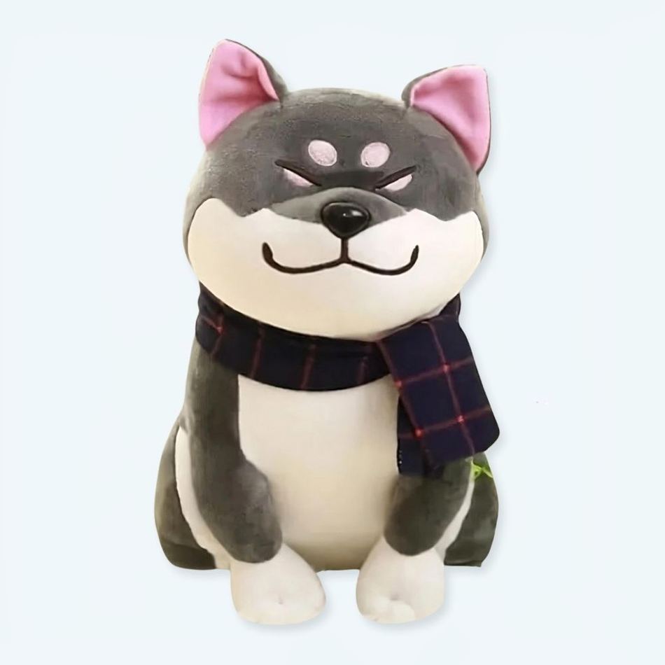 Peluche chien gris doux compagnon enfant chambre cosy La compagnie de la peluche