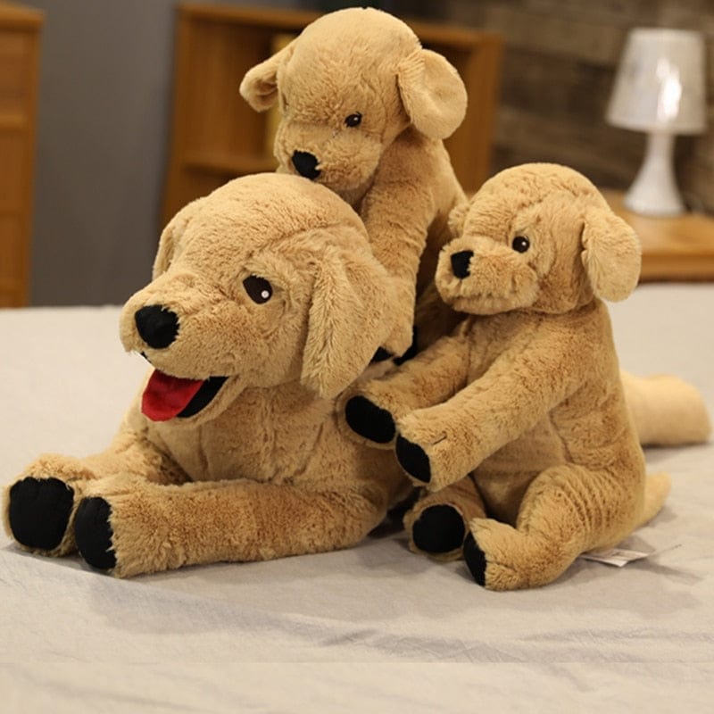 Peluche chien labrador marron