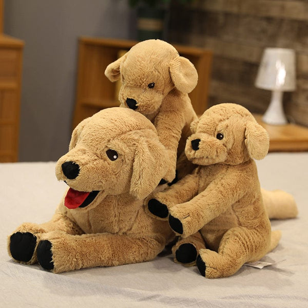 Peluche chien labrador marron