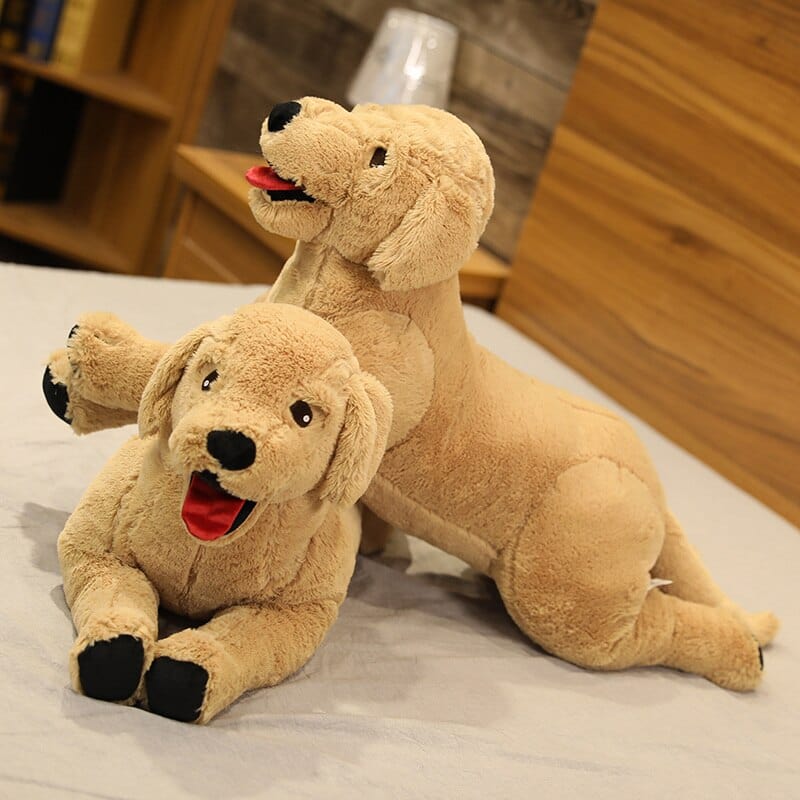 Peluche chien labrador marron