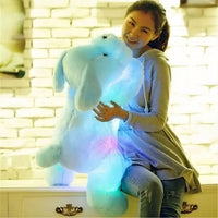 Peluche chien rose lumineux doux enfant nuit confort La compagnie de la peluche