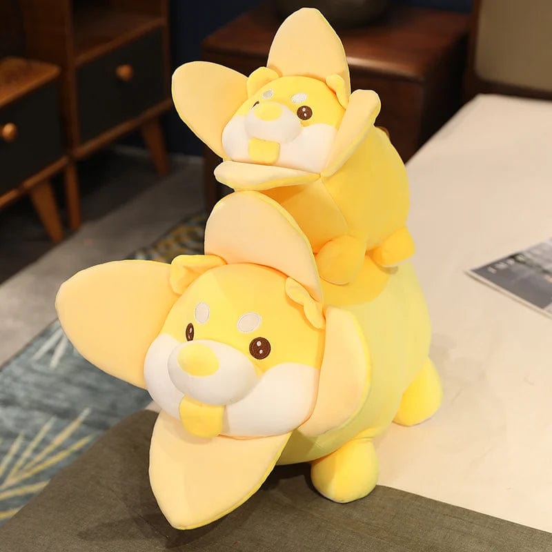 Peluche chien shiba inu dans une banane