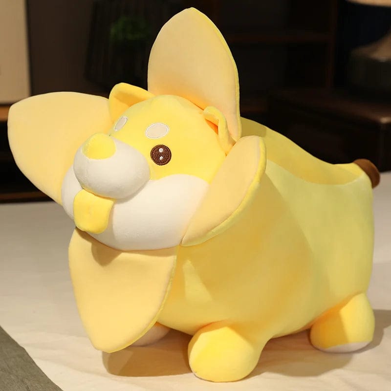 Peluche chien shiba inu dans une banane 60cm