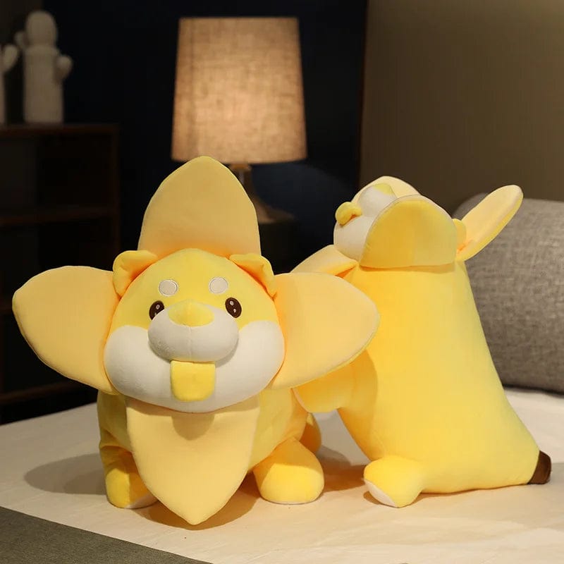 Peluche chien shiba inu dans une banane