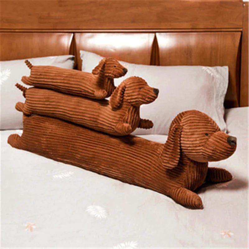 Peluche chien teckel marron doux 110cm