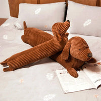 Peluche chien teckel marron doux