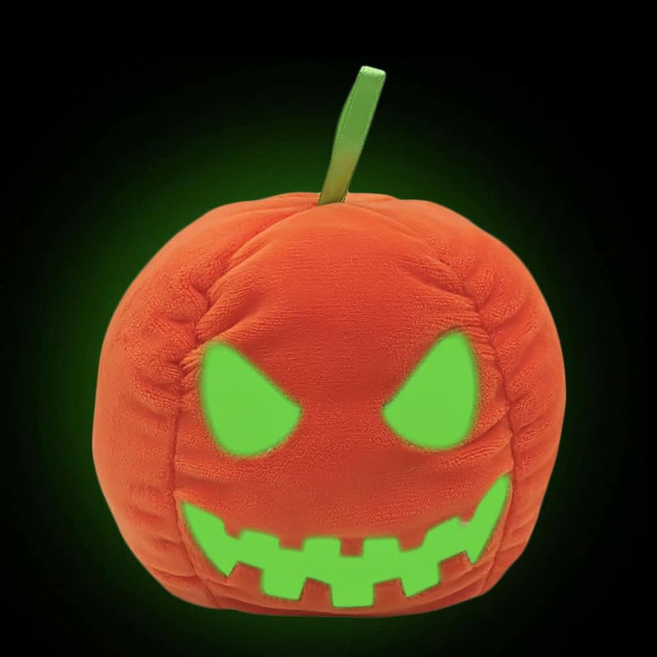 Peluche citrouille réversible lumineuse Halloween déco La compagnie de la peluche