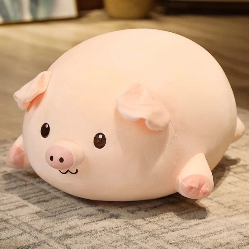 Peluche cochon allongé content 75cm