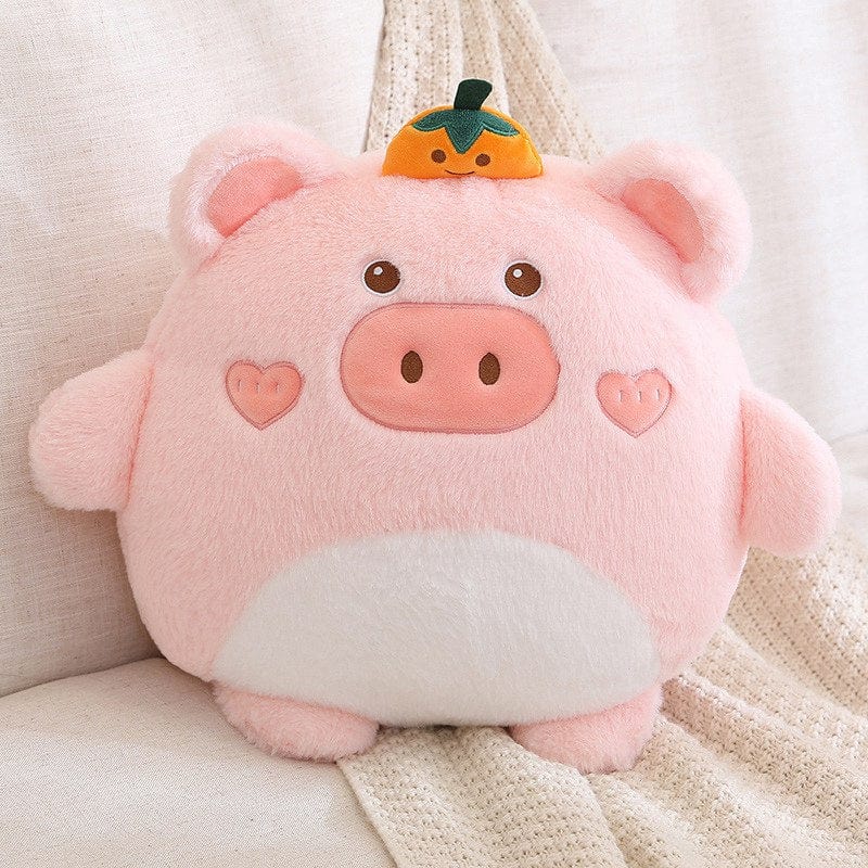 Peluche cochon avec un chapeau citrouille