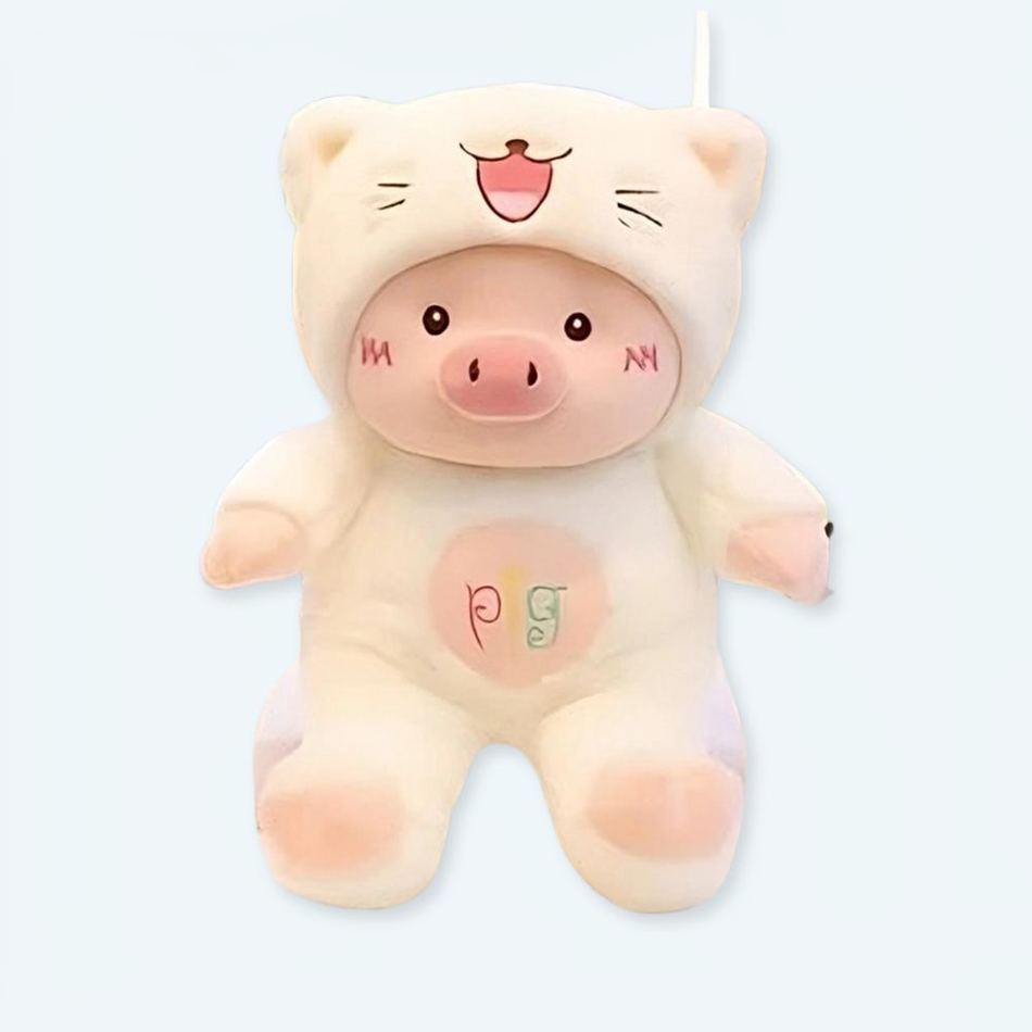 Peluche cochon chat déguisé mignon doux enfant 30cm La compagnie de la peluche