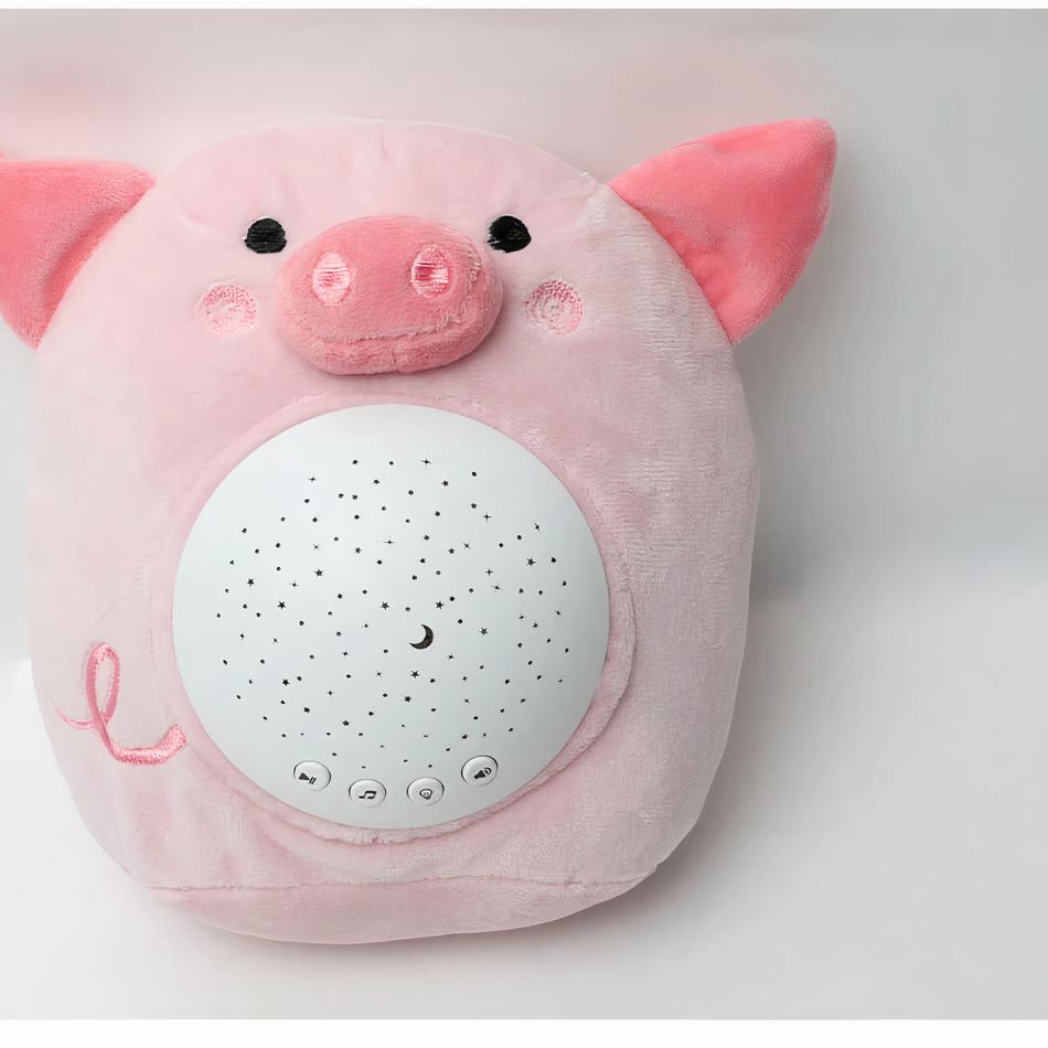 Peluche cochon doux sonore apaisant pour enfants La compagnie de la peluche