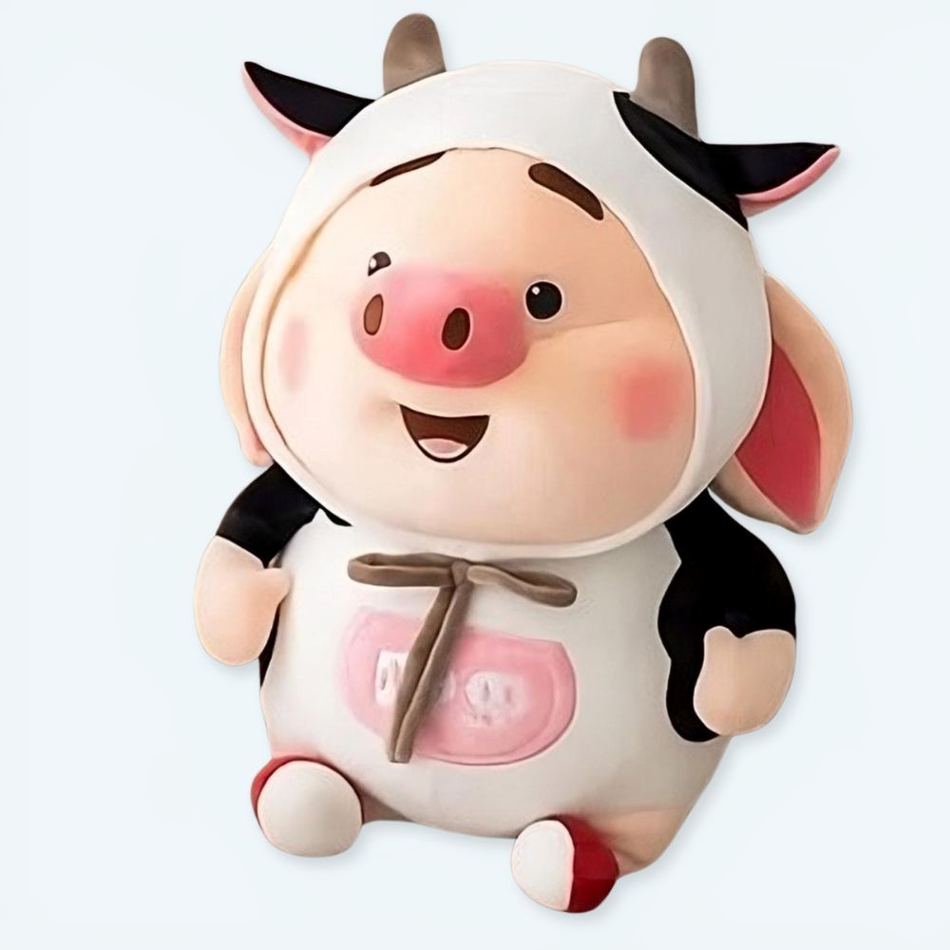 Peluche cochon kawaii rose doux enfant câlin 25cm La compagnie de la peluche