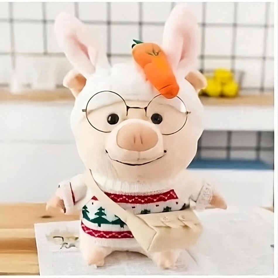 Peluche cochon Noël doux vêtement festif hiver chaleureux La compagnie de la peluche