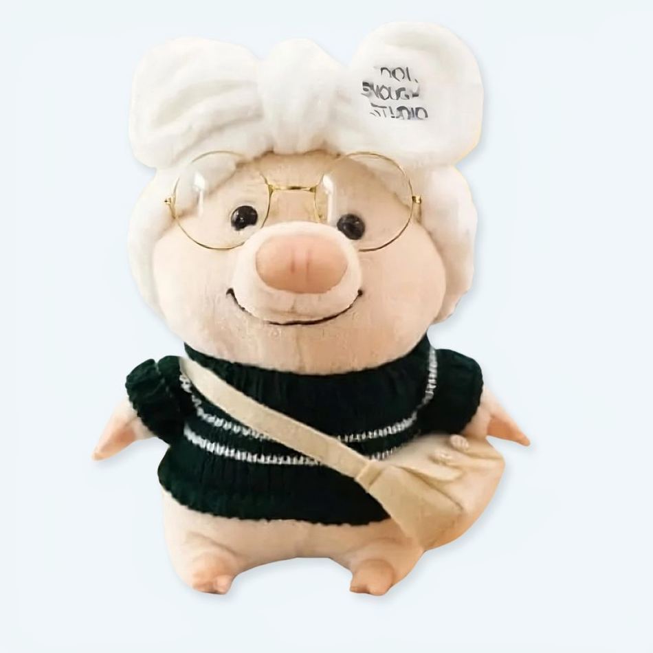 Peluche cochon noir chic doux cadeau enfant chambre La compagnie de la peluche
