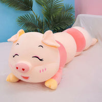 Peluche cochon oreiller doux détente confortable chambre 100cm / yeux-fermes La compagnie de la peluche