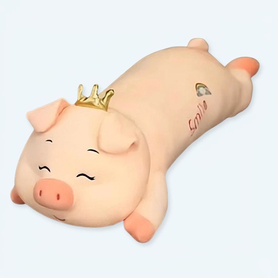 Peluche cochon roi doux couronne enfant chambre déco 65cm La compagnie de la peluche