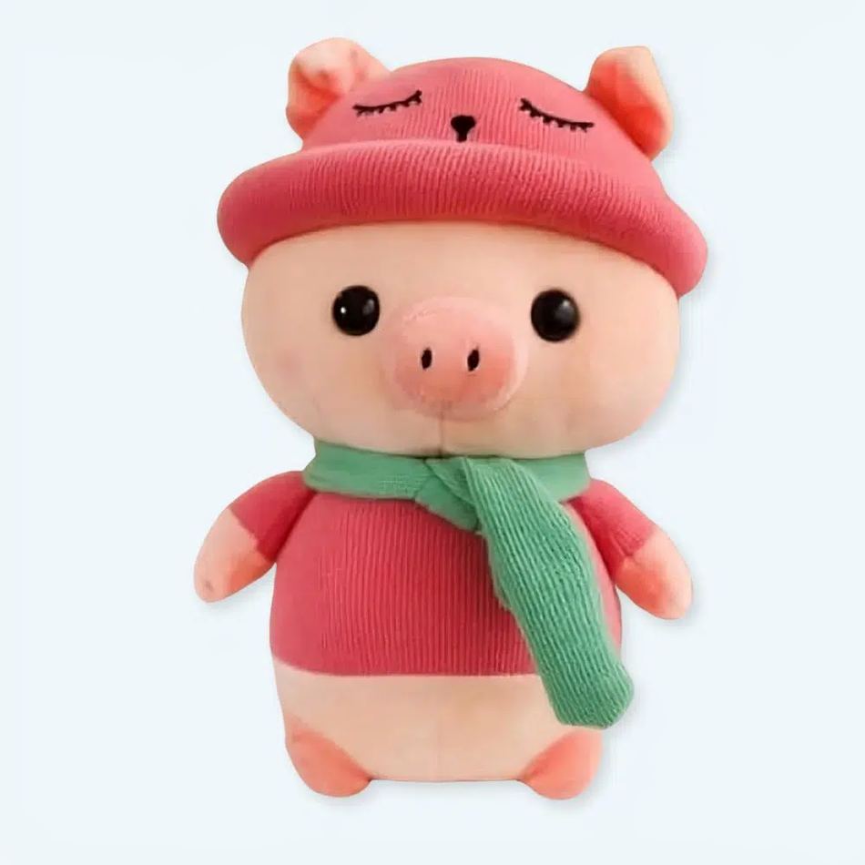 Peluche cochon rose adorable tenue douce câline 25cm La compagnie de la peluche