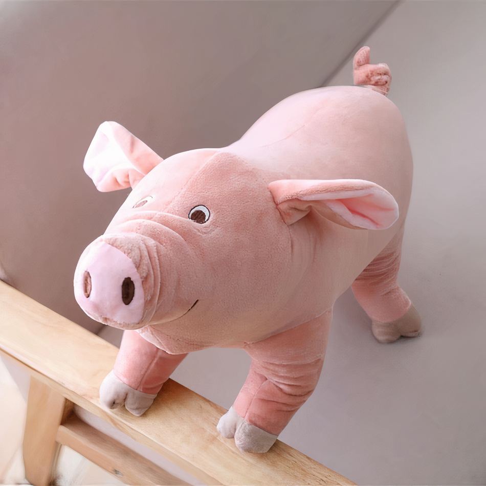 Peluche cochon rose doux câlin compagnon enfant La compagnie de la peluche