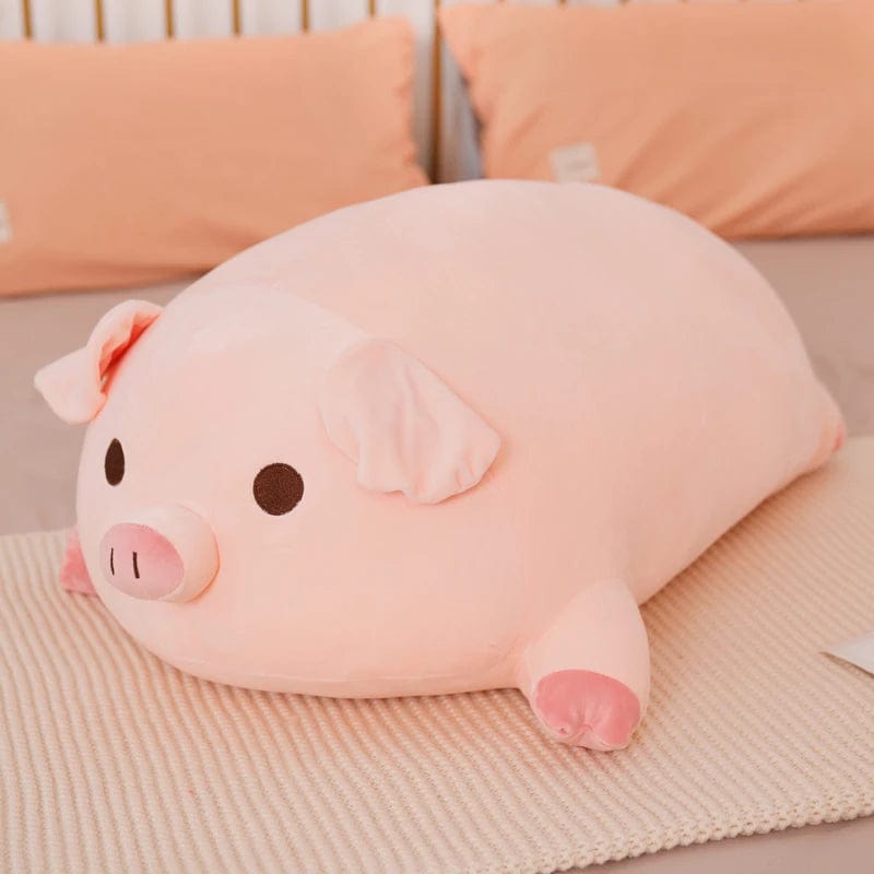 Peluche cochon rose éveillé 75cm