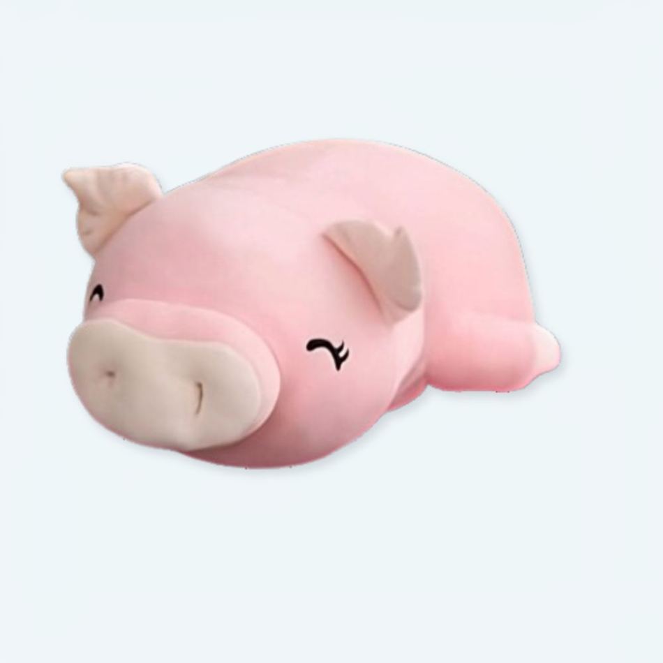 Peluche cochon rose joyeux en peluche douce câlin enfant 40cm La compagnie de la peluche