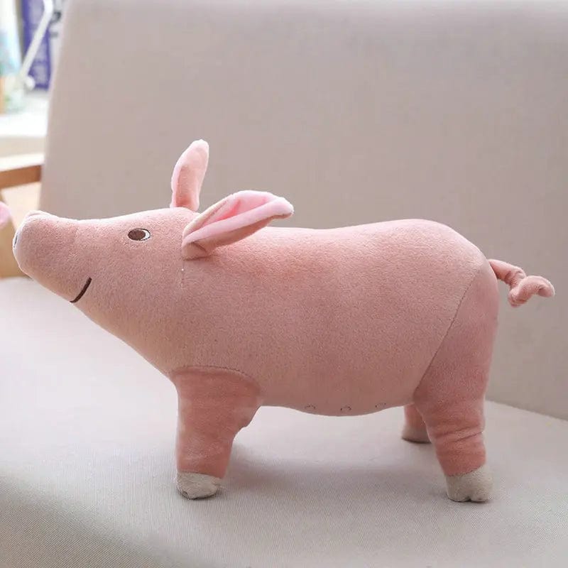 Peluche cochon rose mignon et content 60cm