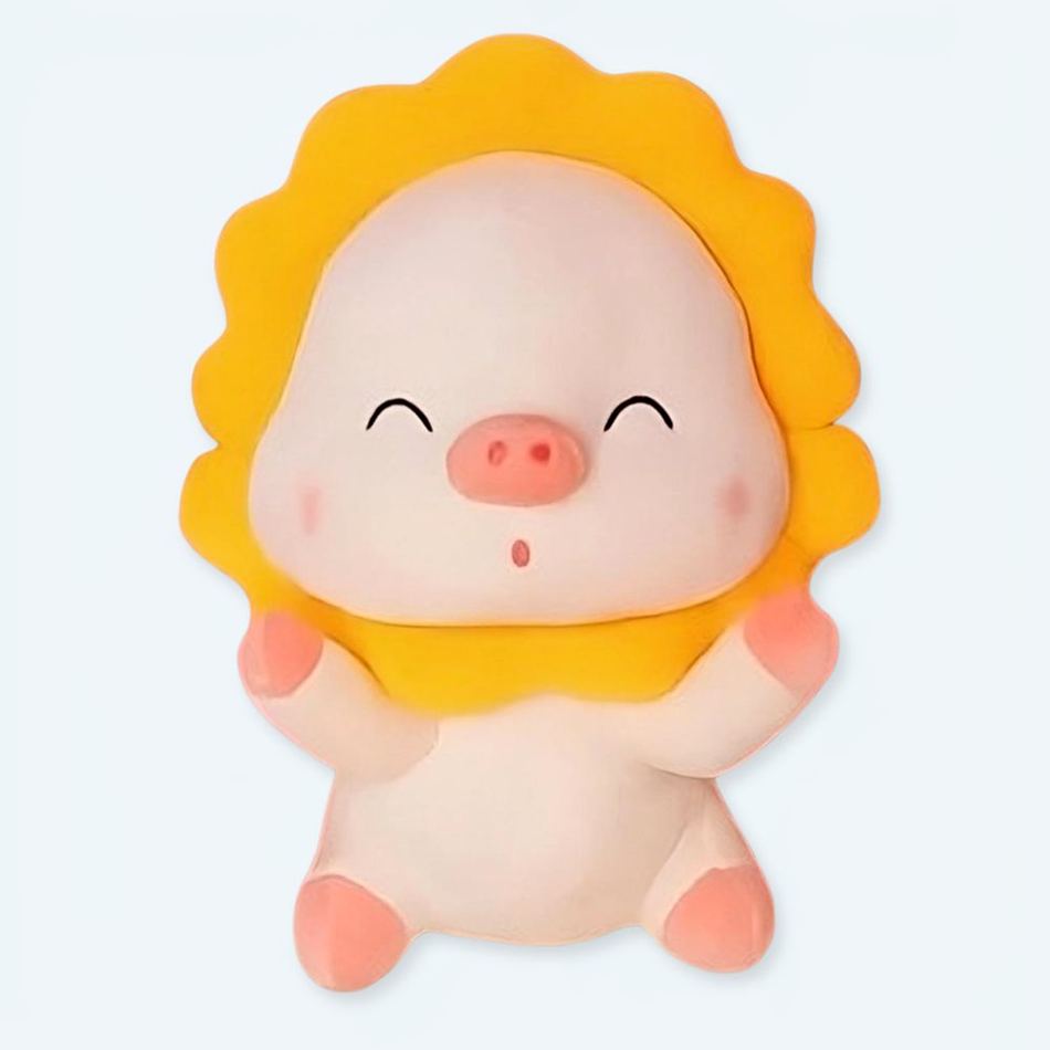 Peluche cochon tournesol doux enfant câlin jardin 73cm La compagnie de la peluche