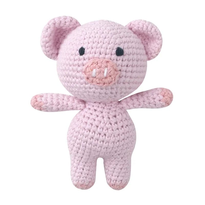 Peluche crochet cochon tout rose