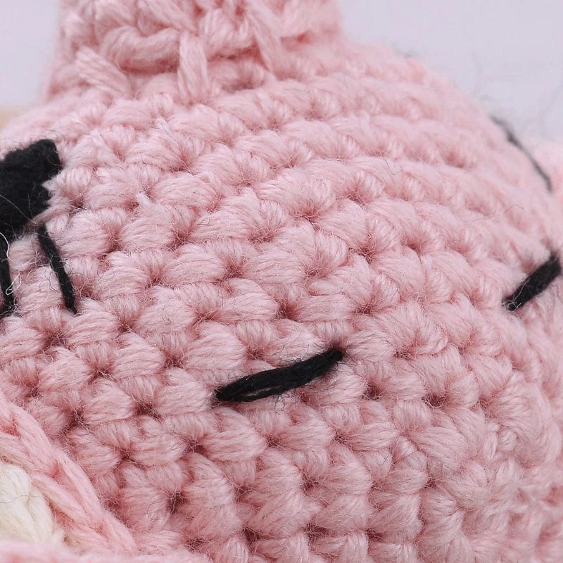 Peluche crochet éléphant tout rose