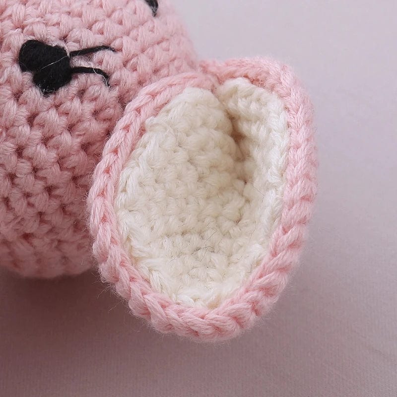 Peluche crochet éléphant tout rose