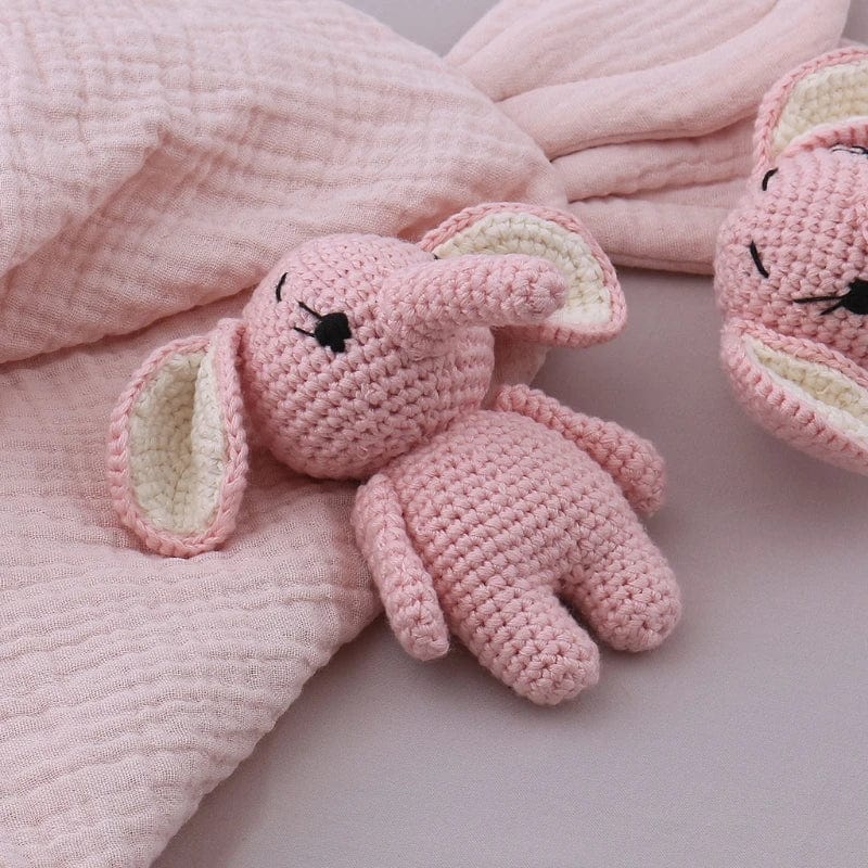 Peluche crochet éléphant tout rose