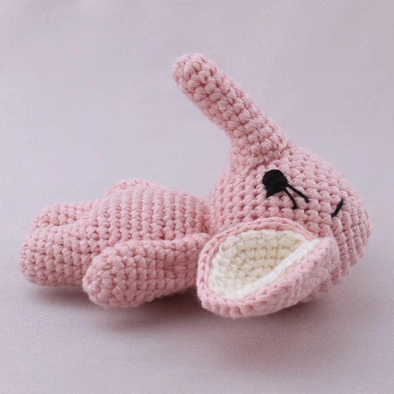 Peluche crochet éléphant tout rose