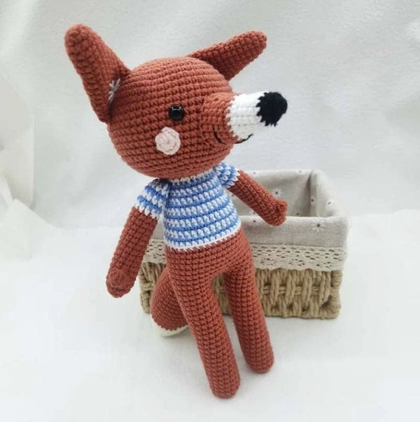 Peluche crochet renard au long nez