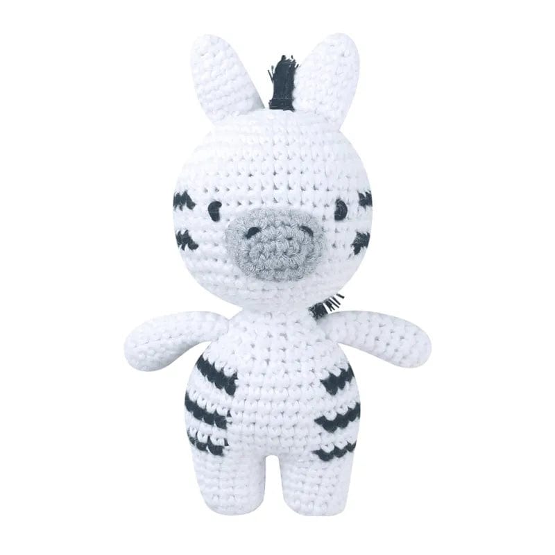 Peluche crochet zèbre blanc et noir