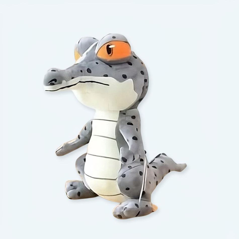 Peluche crocodile gris doux enfant câlin jungle 25cm La compagnie de la peluche