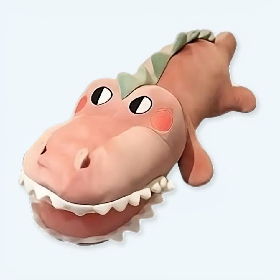 Peluche crocodile rose amusant chambre enfant douce 70cm La compagnie de la peluche