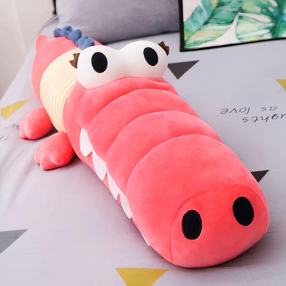 Peluche crocodile vert doux enfant câlin amusant rose La compagnie de la peluche