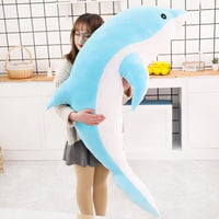 Peluche dauphin océan doux câlin enfant pelage bleu bleu / 100cm La compagnie de la peluche