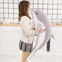 Peluche dauphin océan doux câlin enfant pelage bleu gris / 160cm La compagnie de la peluche