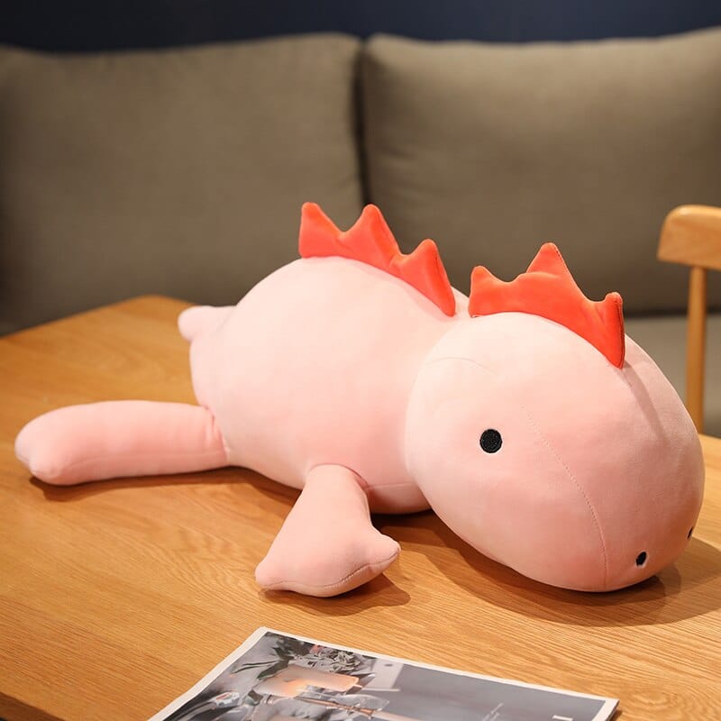 Peluche dinosaure avec crinière et cornes 35cm / Rose